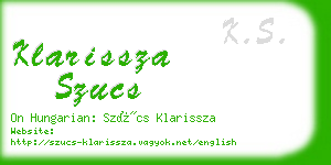 klarissza szucs business card